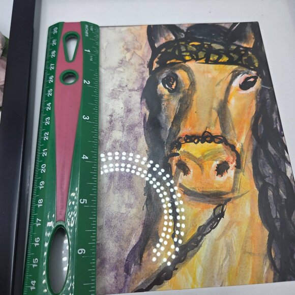 Original "Horse" Watercolor and Ink Painting by Isabelle Vautour - Framed Matted - Picture 8 of 11